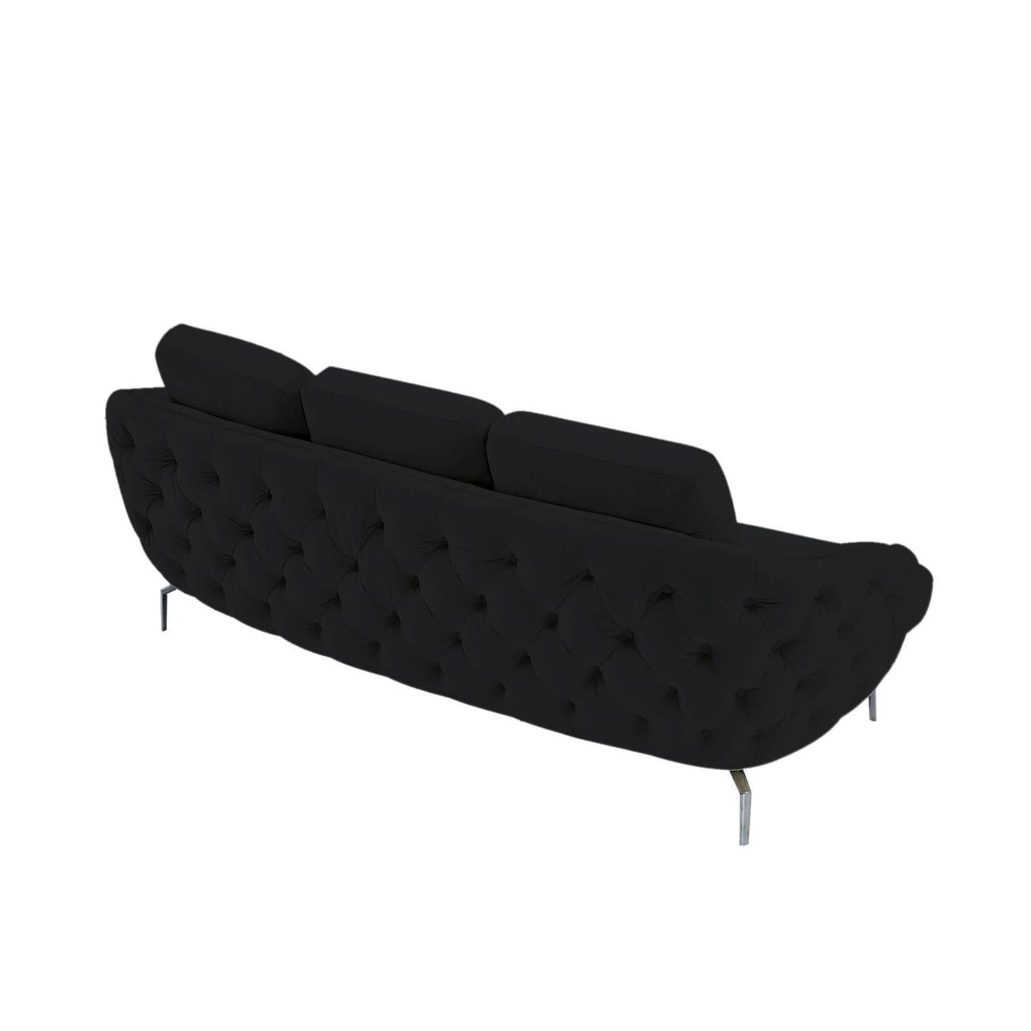 Giulia Silver Sofa Chaise Set – Black