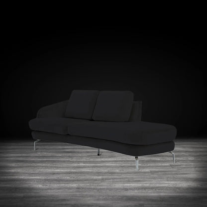 Giulia Silver Sofa Chaise Set – Black
