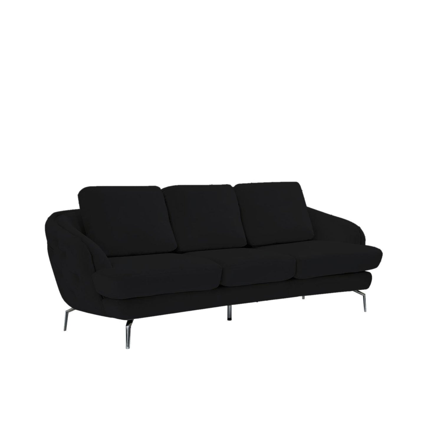 Giulia Silver Sofa Chaise Set – Black