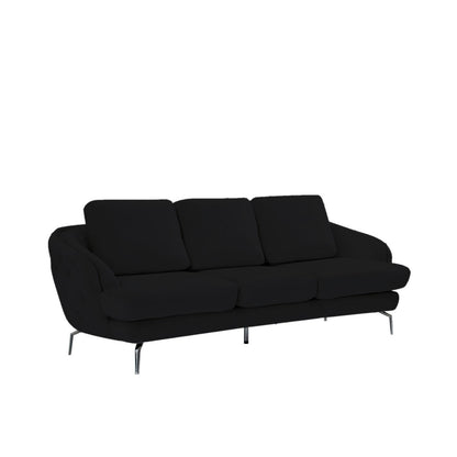 Giulia Silver Sofa Chaise Set – Black