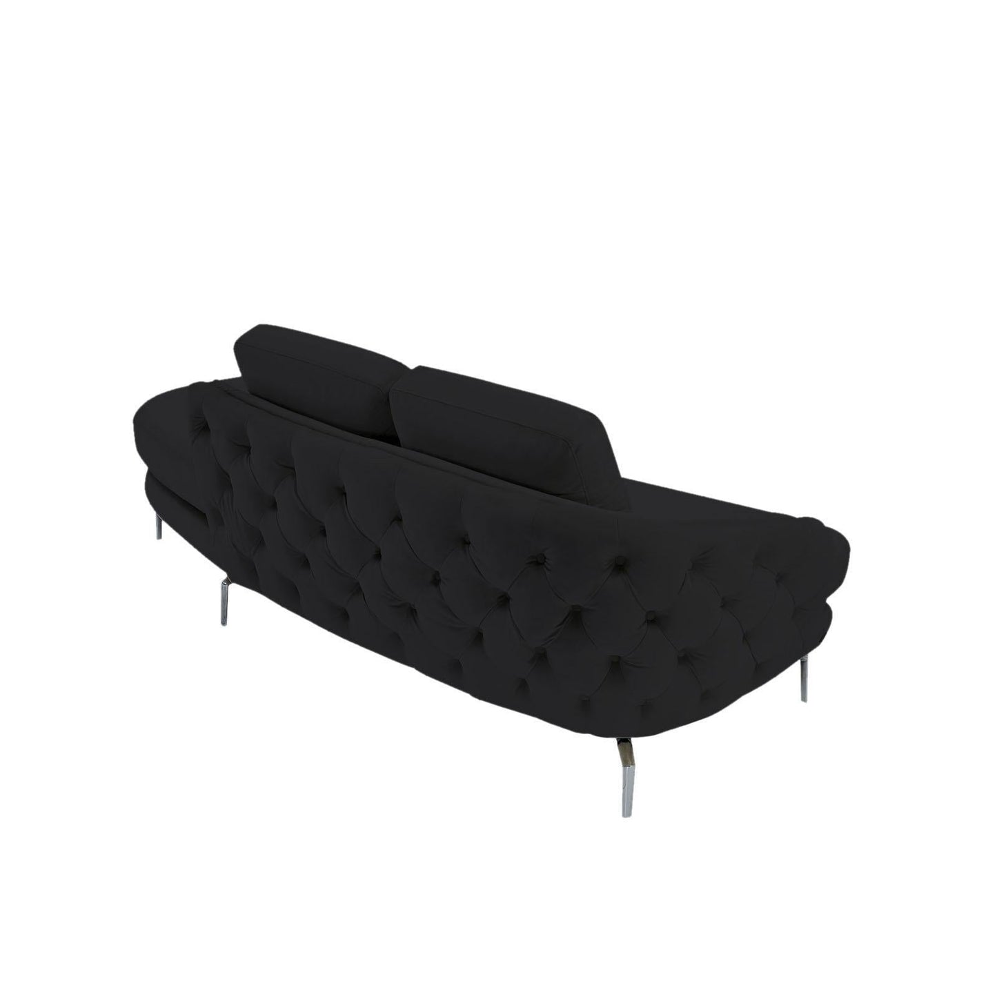 Giulia Silver Sofa Chaise Set – Black