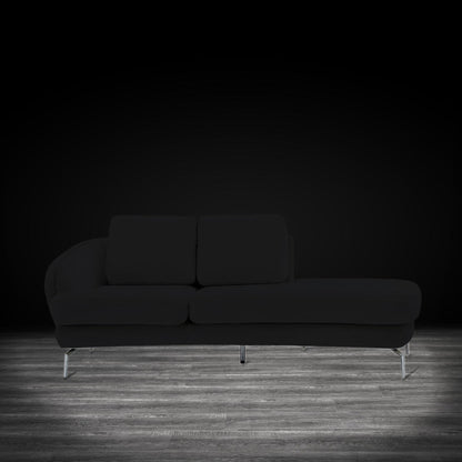 Giulia Silver Sofa Chaise Set – Black