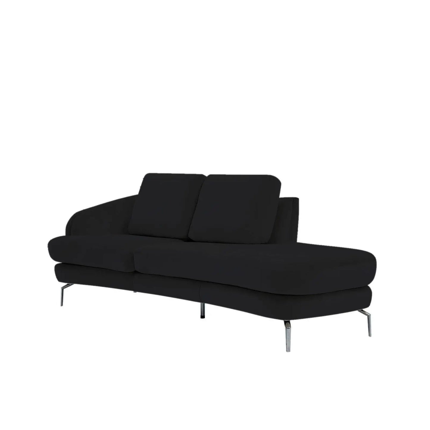 Giulia Silver Sofa Chaise Set – Black
