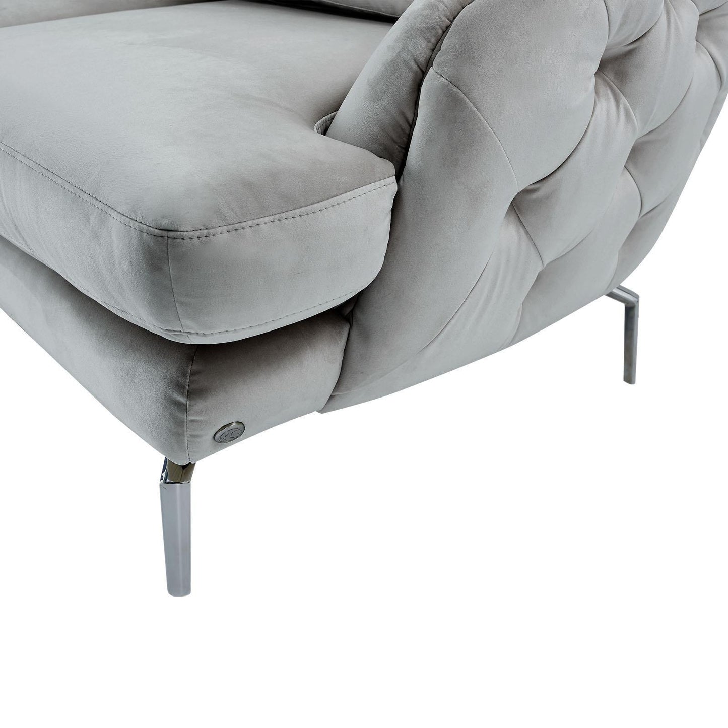 Giulia Silver Sofa Chaise Set – Light Gray