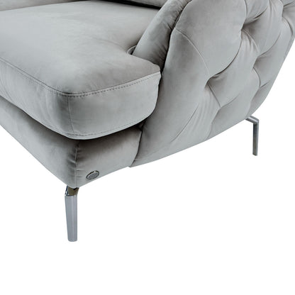 Giulia Silver Sofa Chaise Set – Light Gray