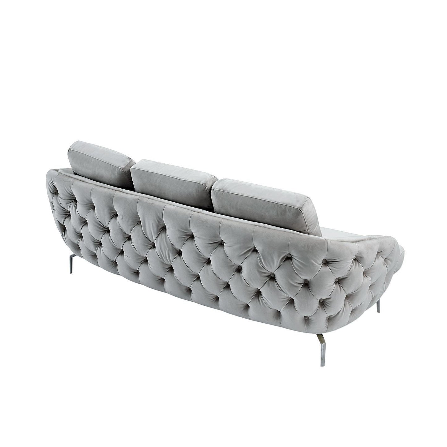 Giulia Silver Sofa Chaise Set – Light Gray