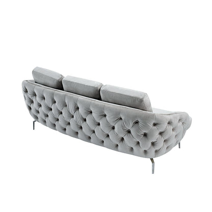 Giulia Silver Sofa Chaise Set – Light Gray