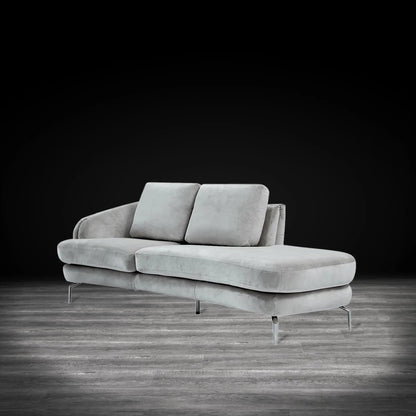 Giulia Silver Sofa Chaise Set – Light Gray