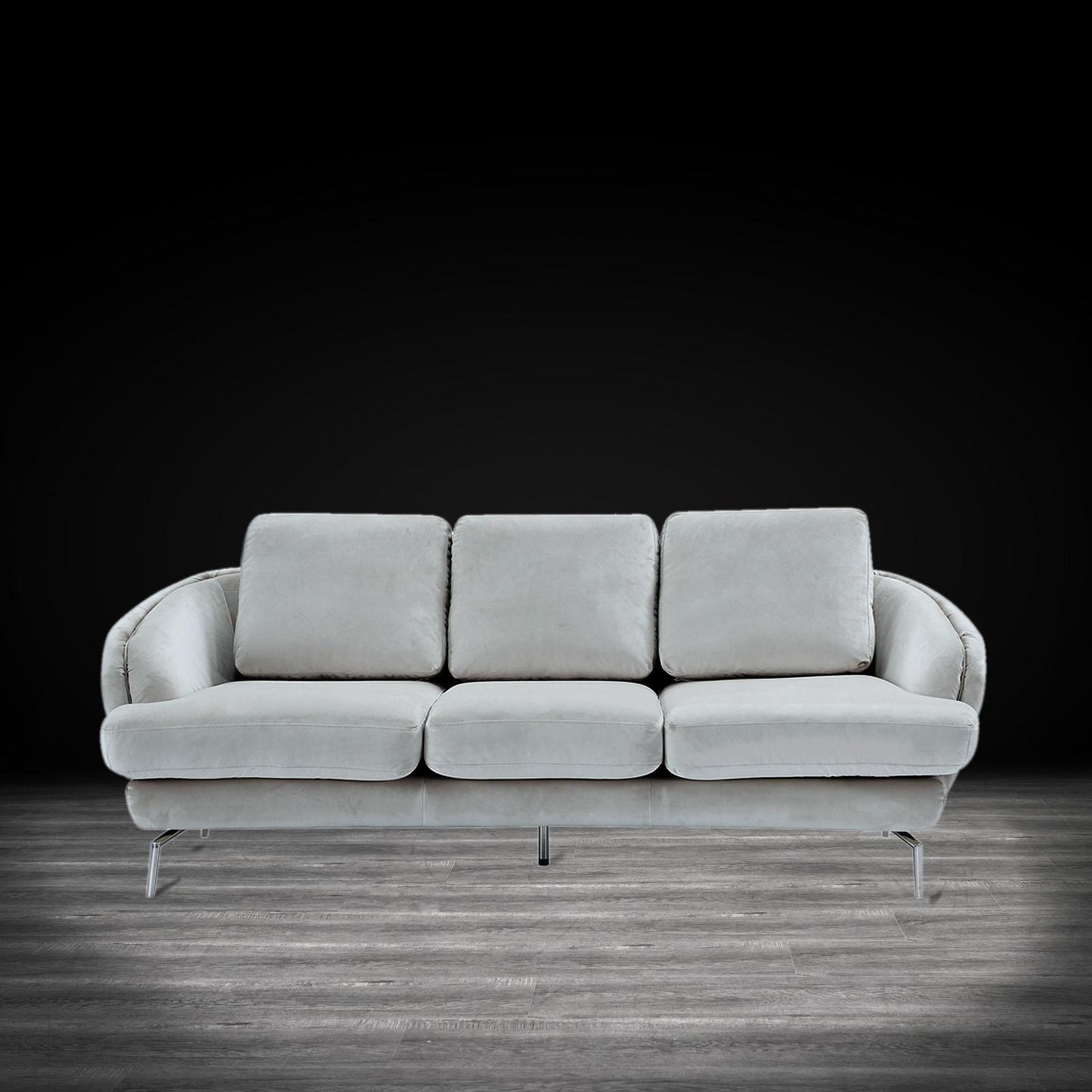 Giulia Silver Sofa Chaise Set – Light Gray