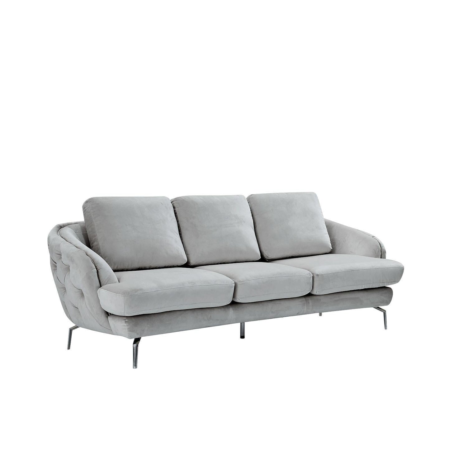 Giulia Silver Sofa Chaise Set – Light Gray