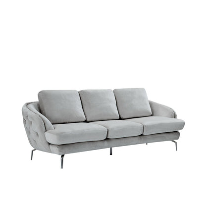 Giulia Silver Sofa Chaise Set – Light Gray