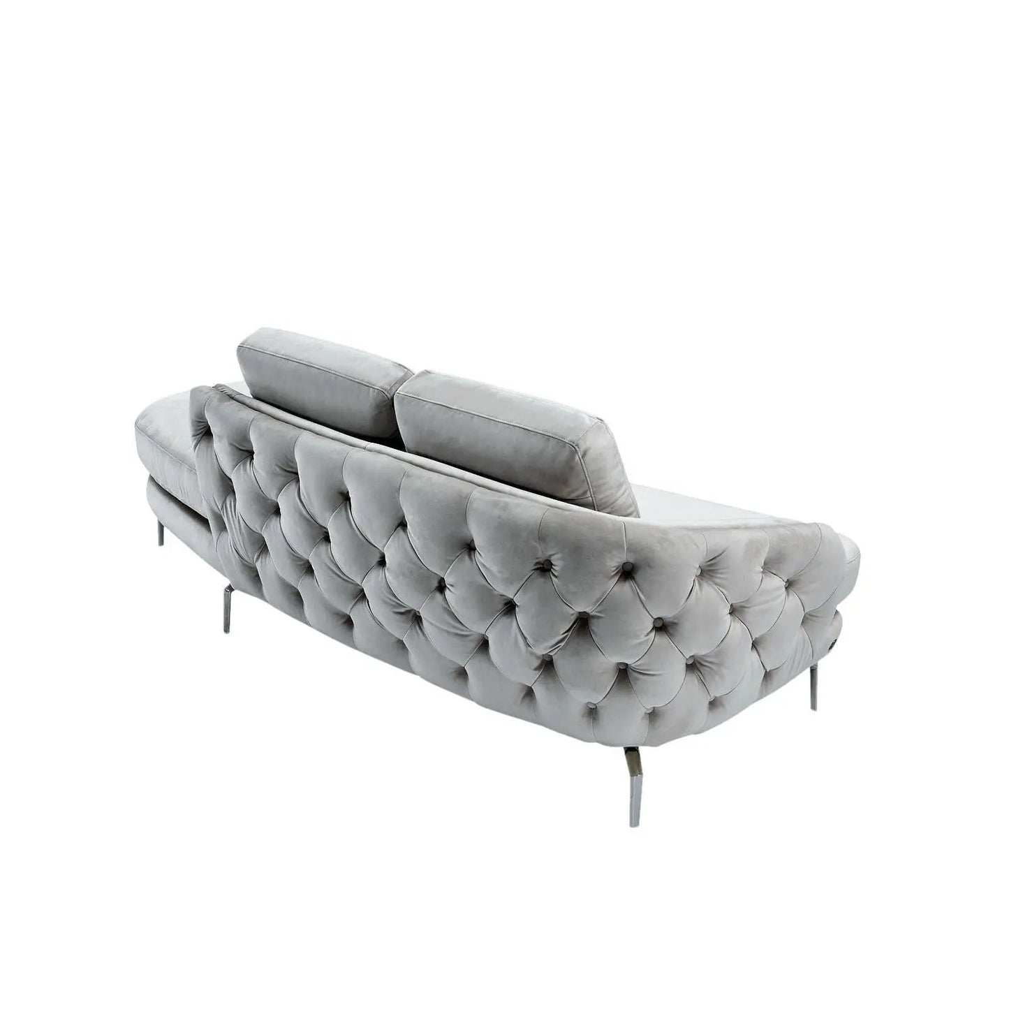 Giulia Silver Sofa Chaise Set – Light Gray