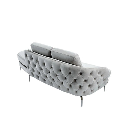 Giulia Silver Sofa Chaise Set – Light Gray