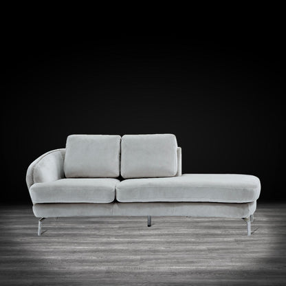 Giulia Silver Sofa Chaise Set – Light Gray