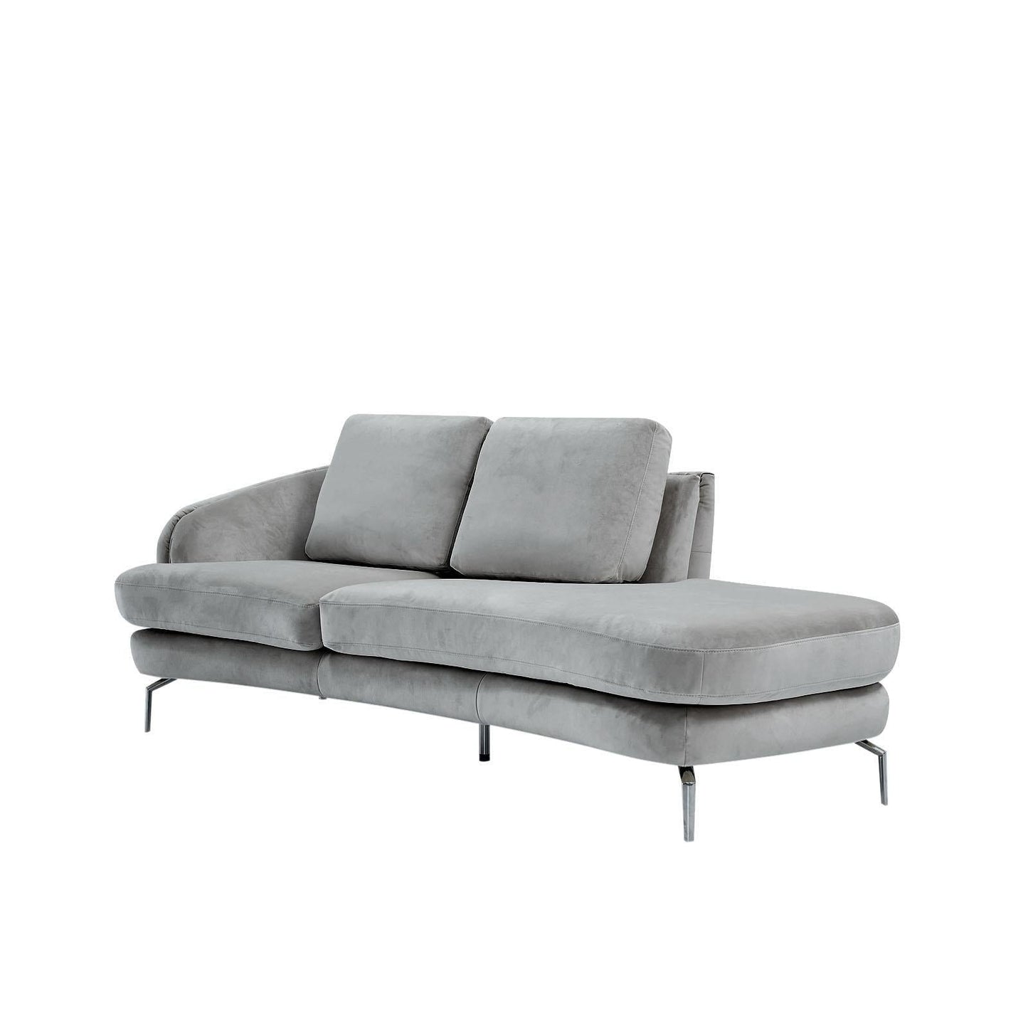 Giulia Silver Sofa Chaise Set – Light Gray