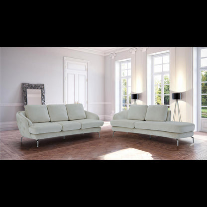 Giulia Silver Sofa Chaise Set – Beige