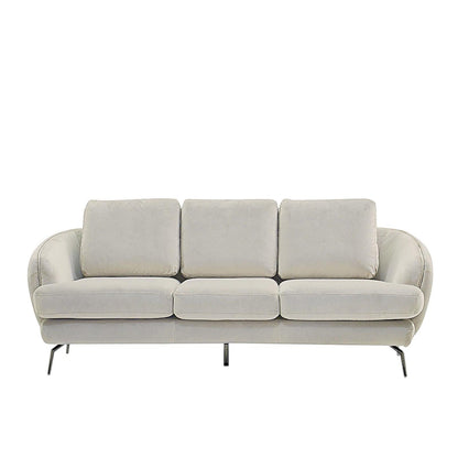 Giulia Sofa Polished Stainless Steel Base Beige Sofa Set RG