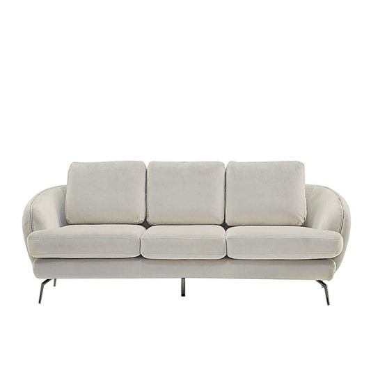 Giulia Sofa Polished Stainless Steel Base Beige Sofa Set RG