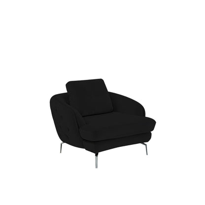 Giulia Silver Sofa Set – Black