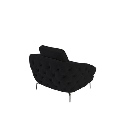 Giulia Silver Sofa Set – Black