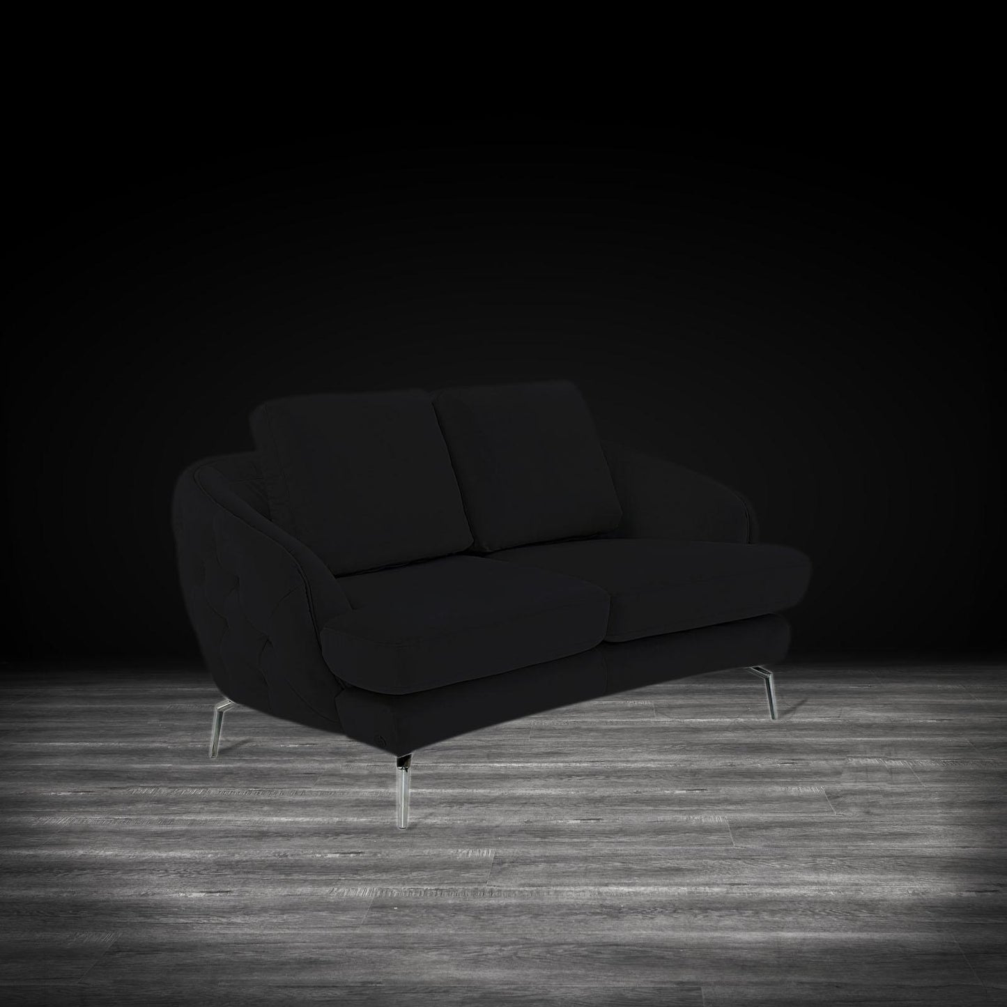 Giulia Silver Sofa Set – Black