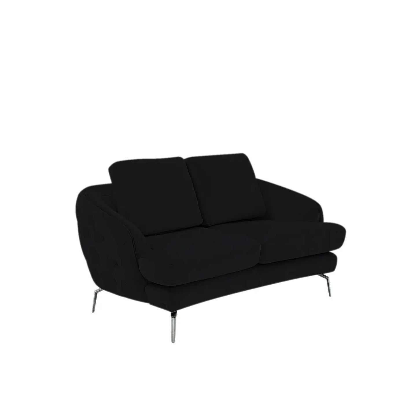 Giulia Sofa Polished Stainless Steel Base Black Modern Sofa Set RG