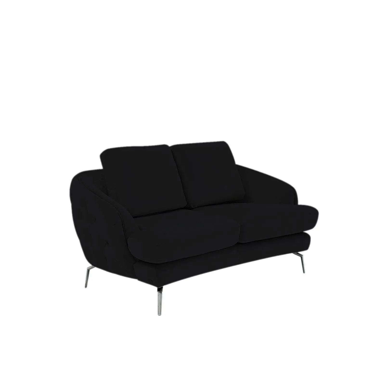Giulia Sofa Polished Stainless Steel Base Black Modern Sofa Set RG