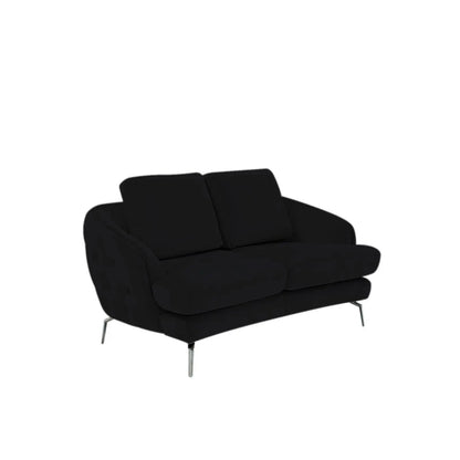 Giulia Sofa Polished Stainless Steel Base Black Modern Sofa Set RG