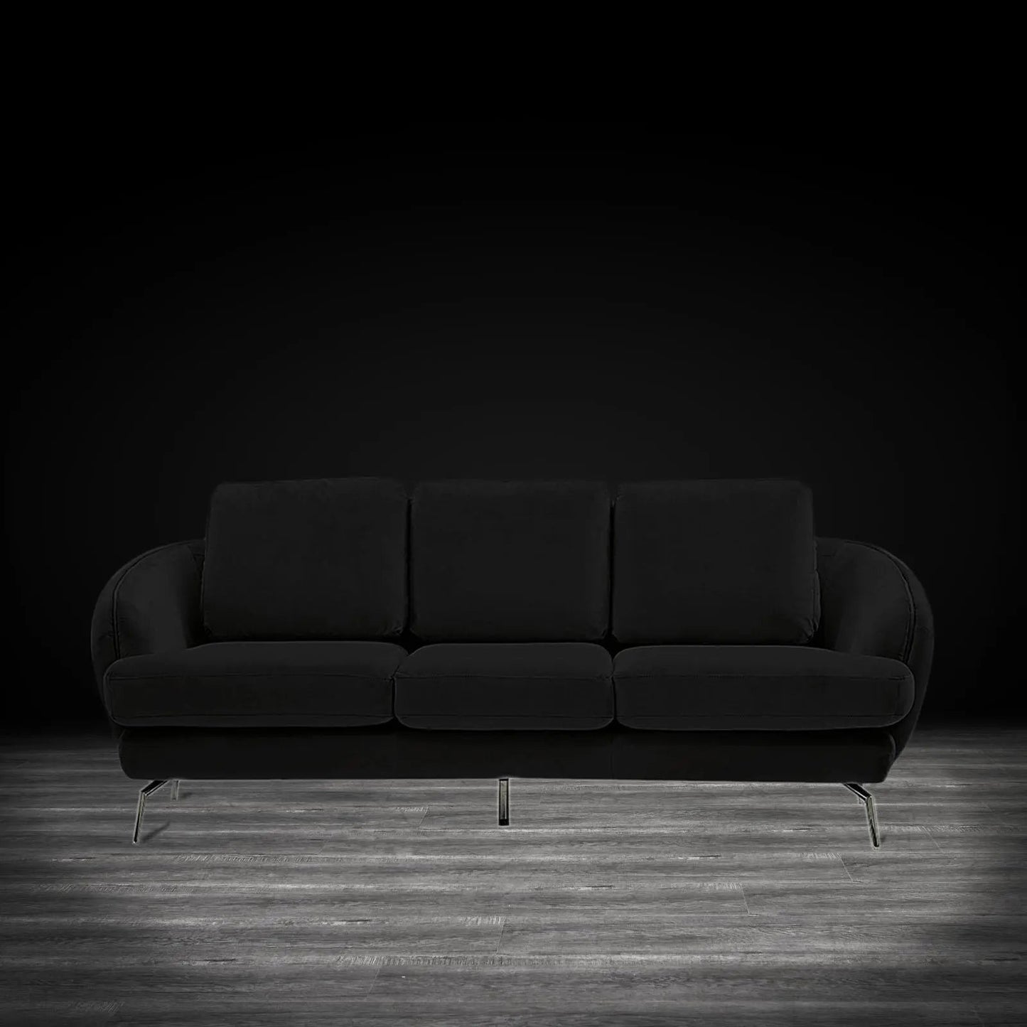 Giulia Silver Sofa Set – Black