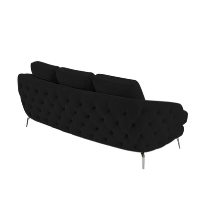 Giulia Silver Sofa Set – Black