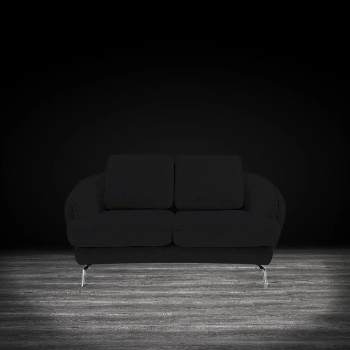 Giulia Silver Sofa Set – Black