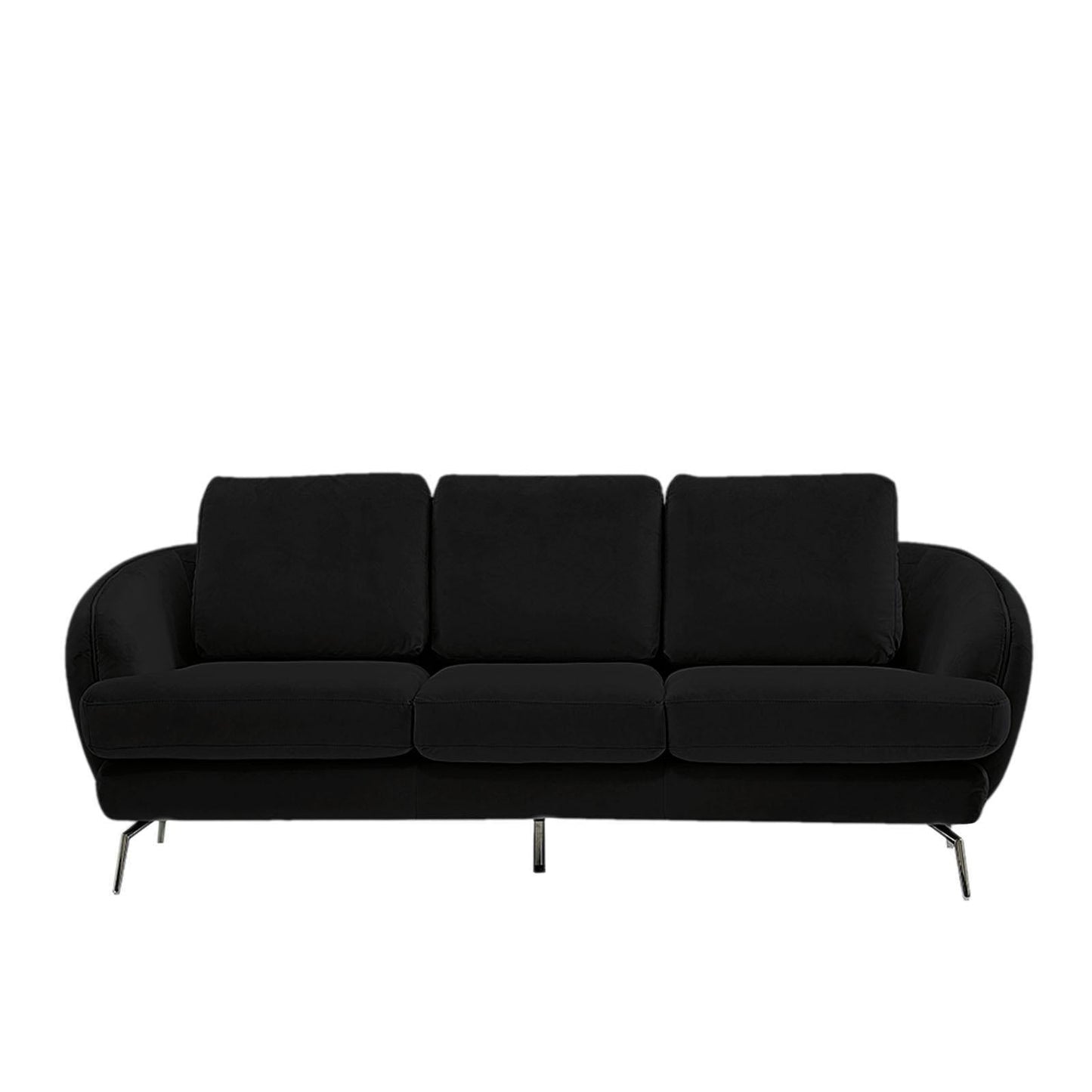 Giulia Sofa Polished Stainless Steel Base Black Sofa Set RG