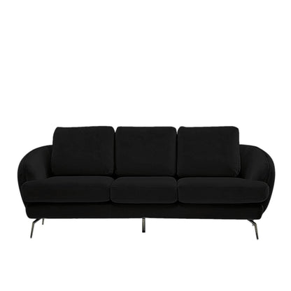 Giulia Sofa Polished Stainless Steel Base Black Sofa Set RG