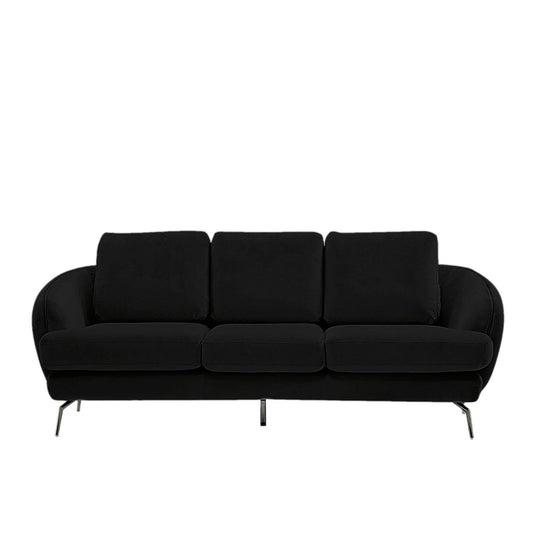 Giulia Sofa Polished Stainless Steel Base Black Sofa Set RG