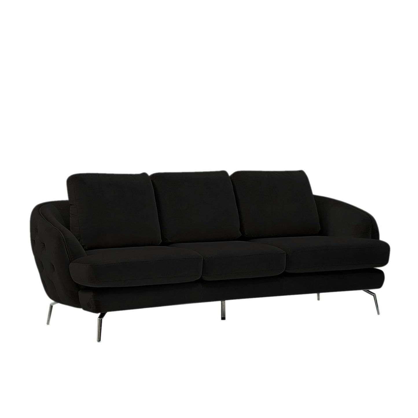 Giulia Silver Sofa Set – Black