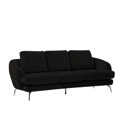 Giulia Silver Sofa Set – Black