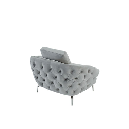 Giulia Silver Sofa Set – Light Gray