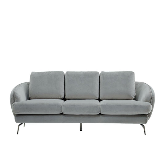Giulia Sofa Polished Stainless Steel Base Light Gray Modern Sofa Set RG
