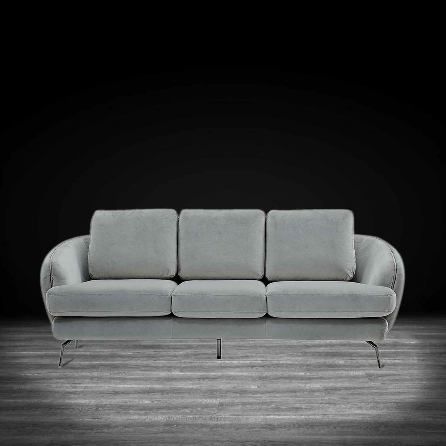Giulia Silver Sofa Set – Light Gray