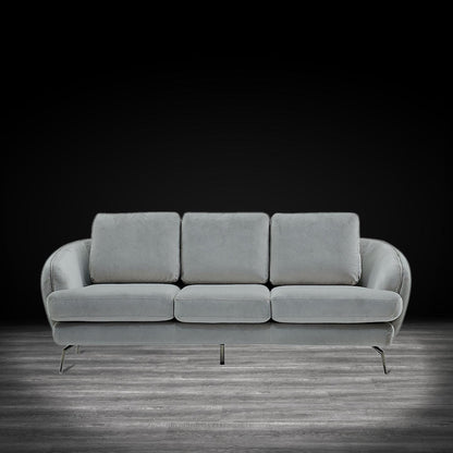 Giulia Silver Sofa Set – Light Gray