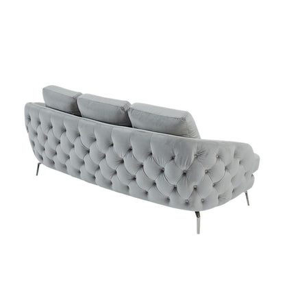 Giulia Silver Sofa Set – Light Gray