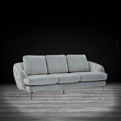 Giulia Silver Sofa Set – Light Gray