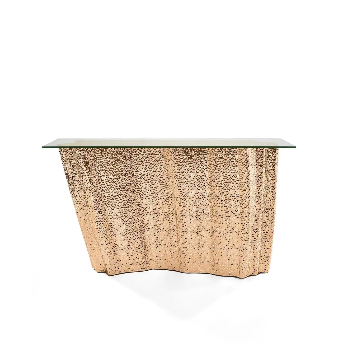 Glacier Rose Gold Polished Stainless Steel Base Console Table RG