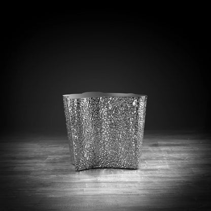 Glacier End Table | Flat Silver Surface