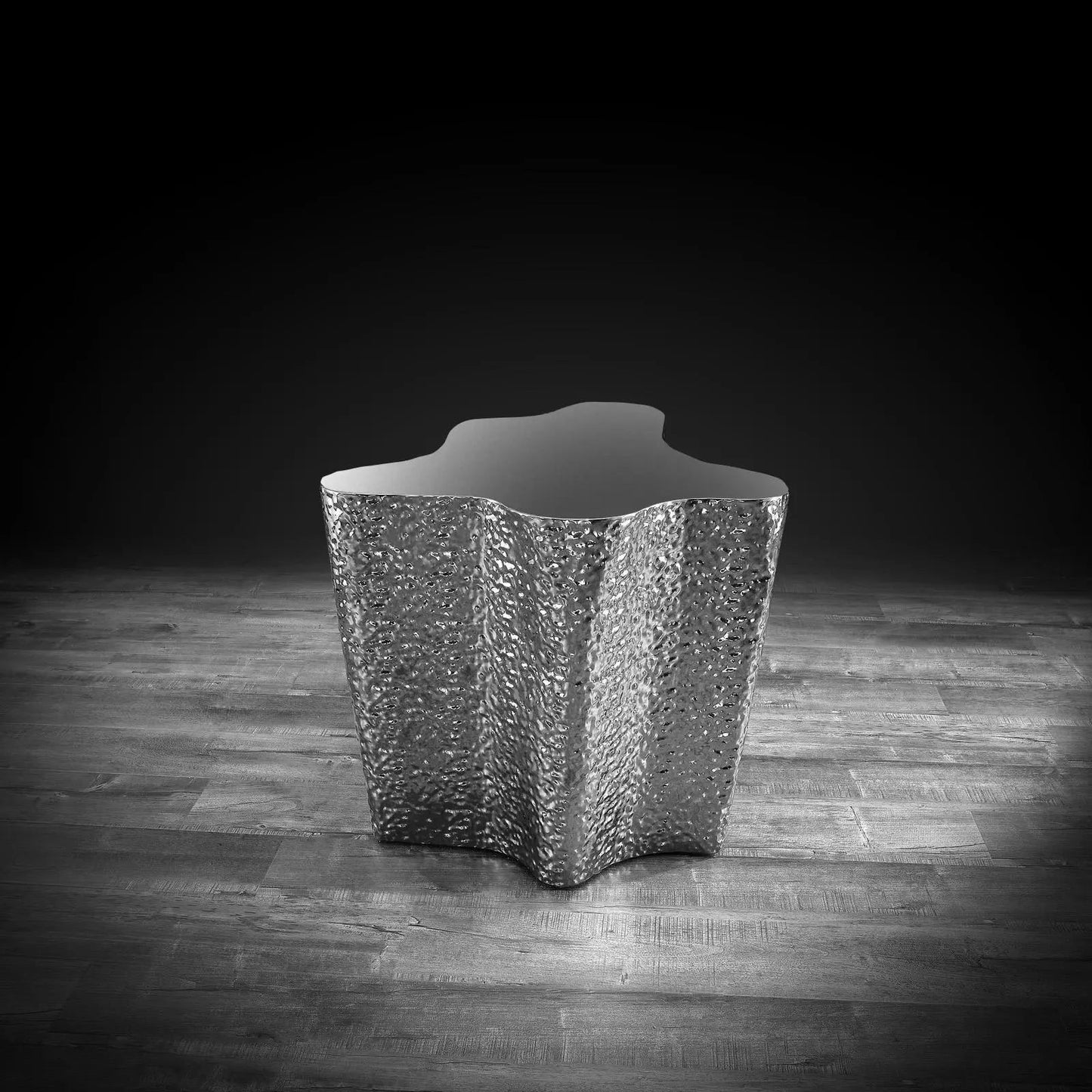 Glacier End Table | Flat Silver Surface