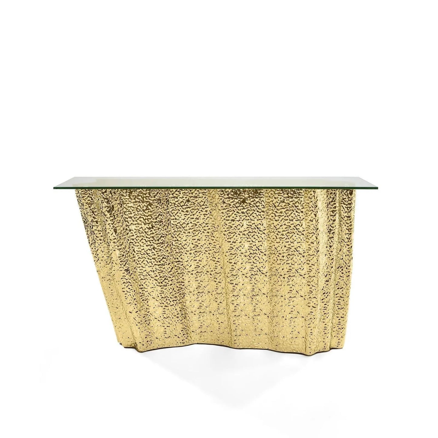 Glacier Titanium Gold Polished Stainless Steel Base Console Table RG