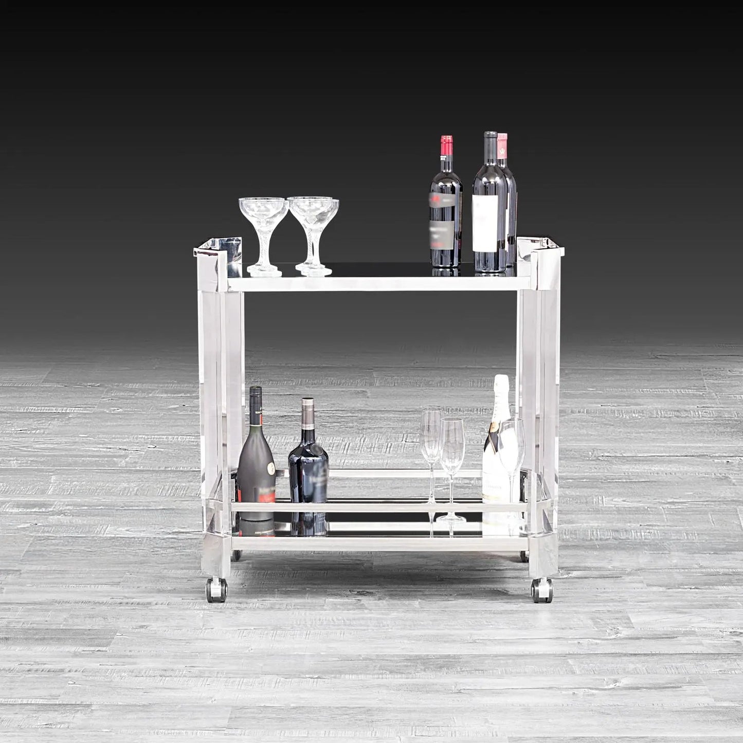 Iceland Silver Bar Cart – Modern Display Design