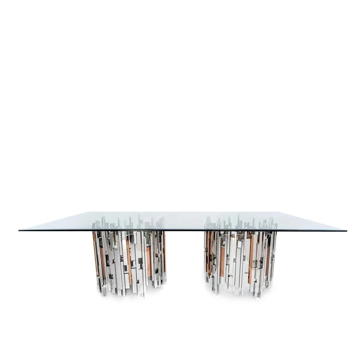 Illusion Rect Silver Dining Table