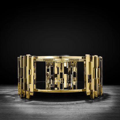 Illusion Round Coffee Table with Sleek Lines