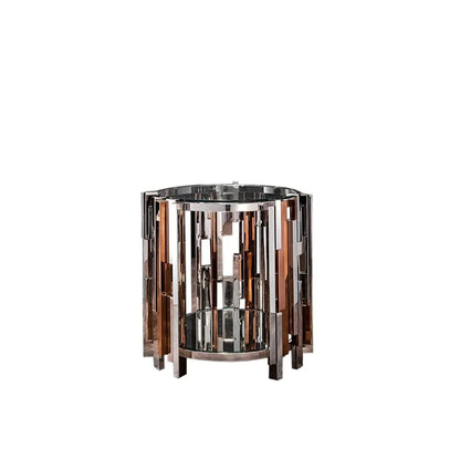 Illusion Round Silver End Table